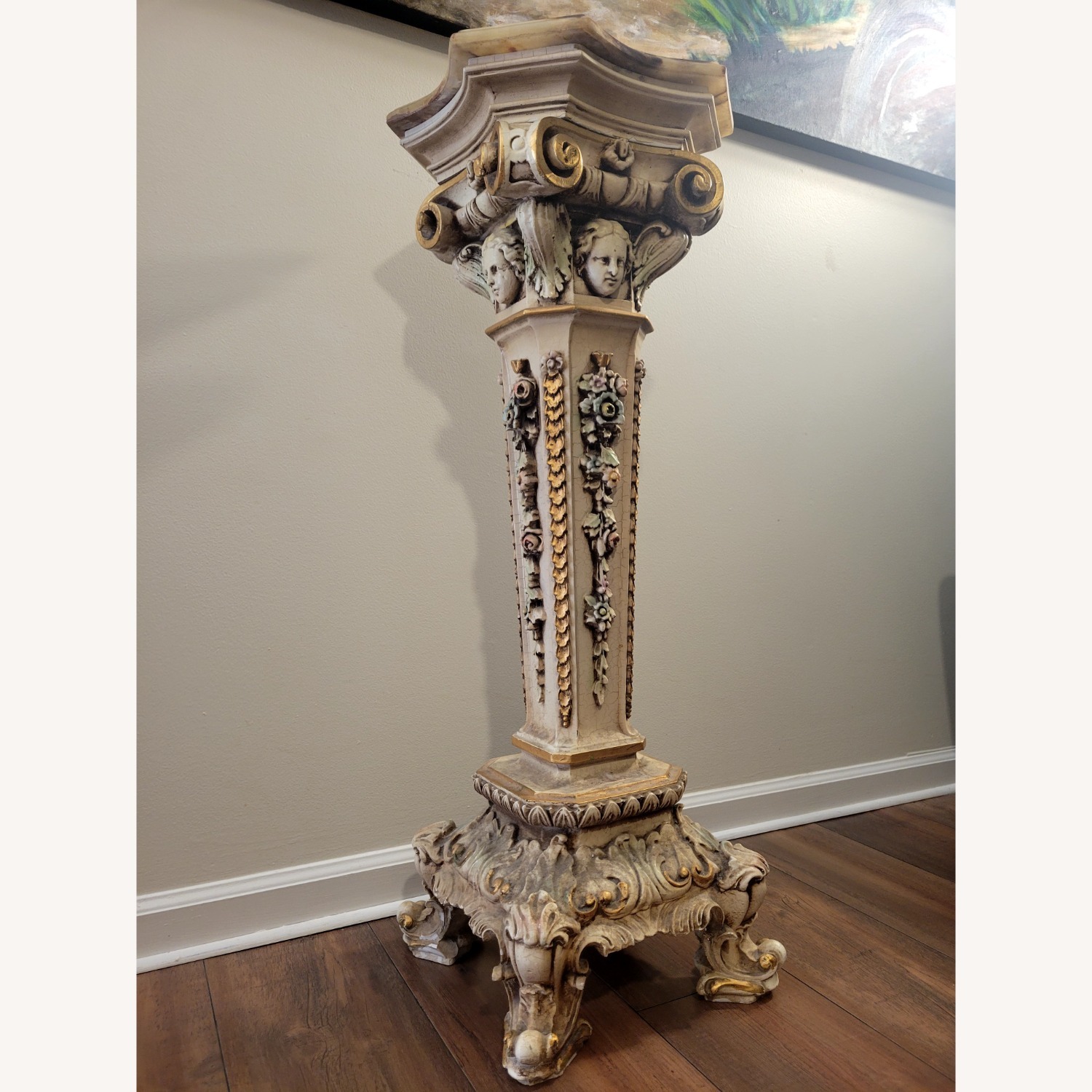 Antique Italian Venetian Baroque Style Pedestal - image-4