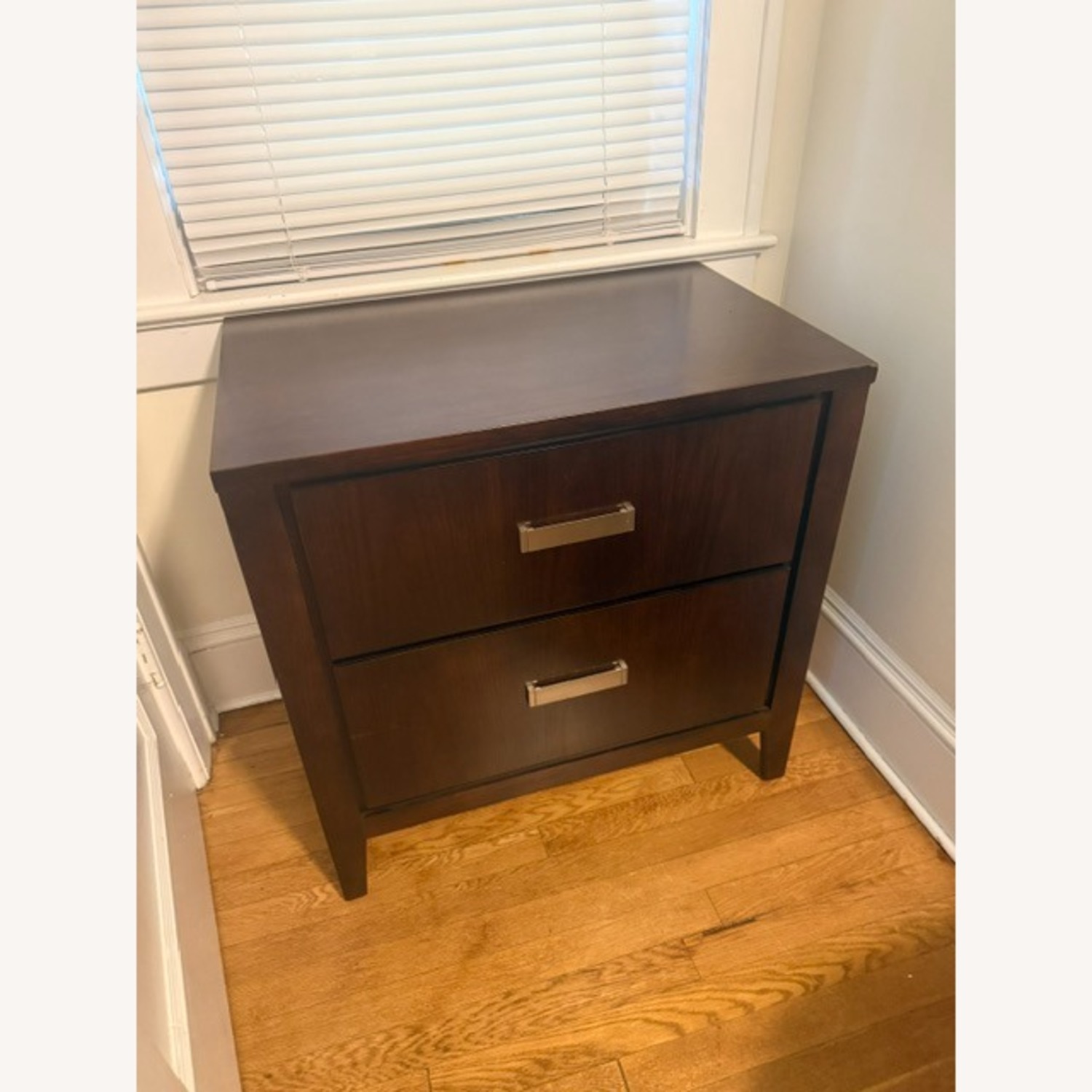 Dark Brown Wood Nightstand - image-2