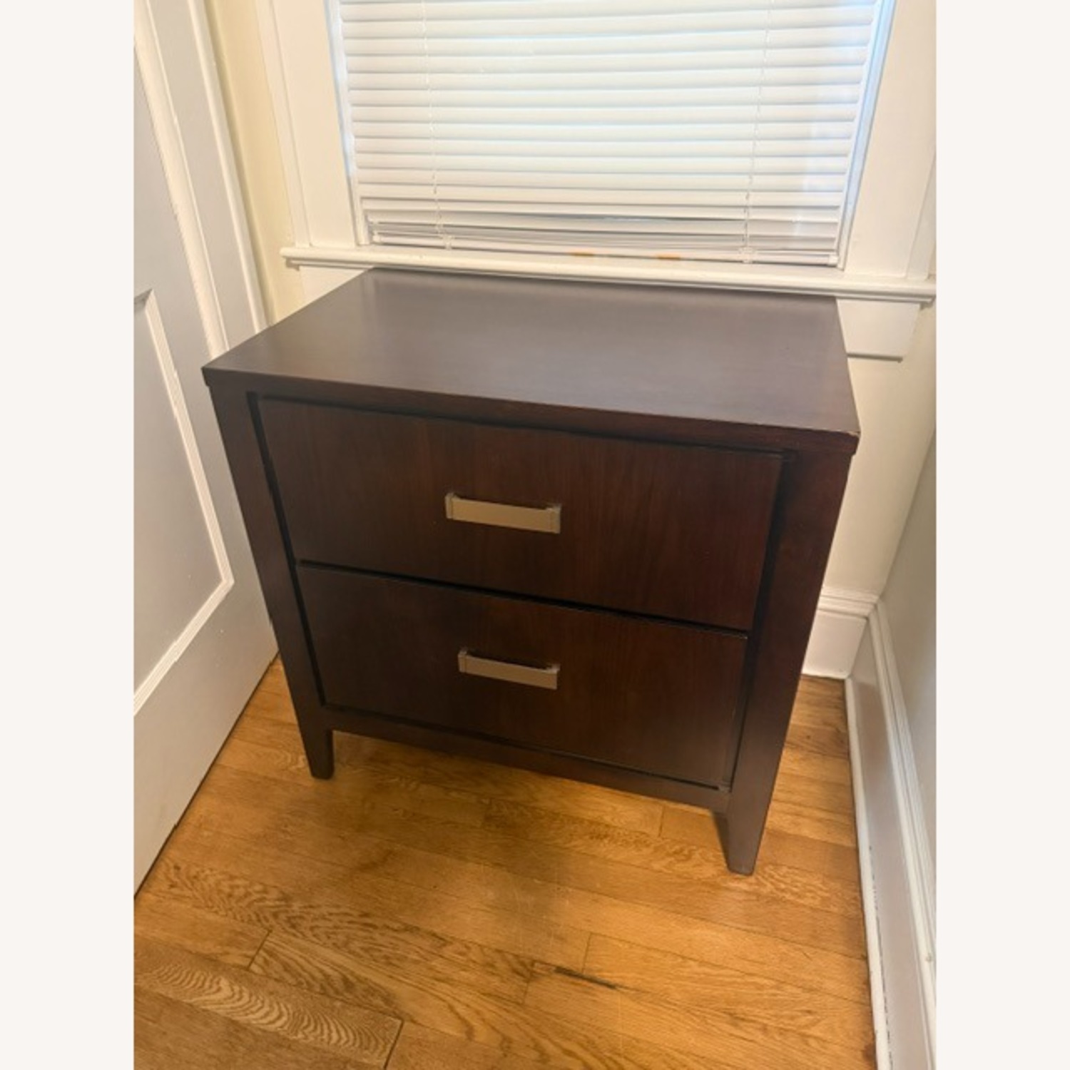 Dark Brown Wood Nightstand - image-3