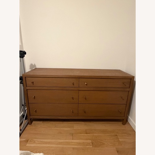 Used Crate & Barrel Keane 64" Solid Driftwood 6-Drawer Dresser for sale on AptDeco