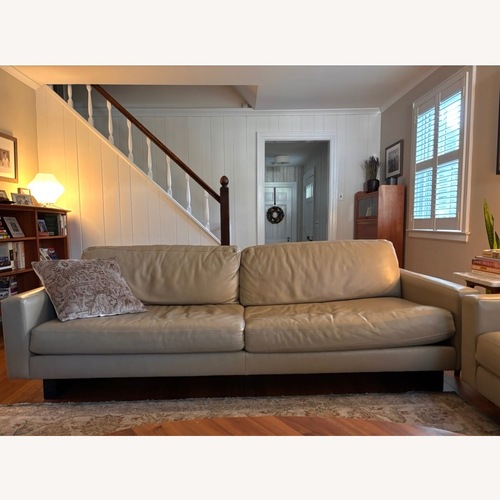 Used Pair of Room & Board Metro Gray Leather Sofas for sale on AptDeco