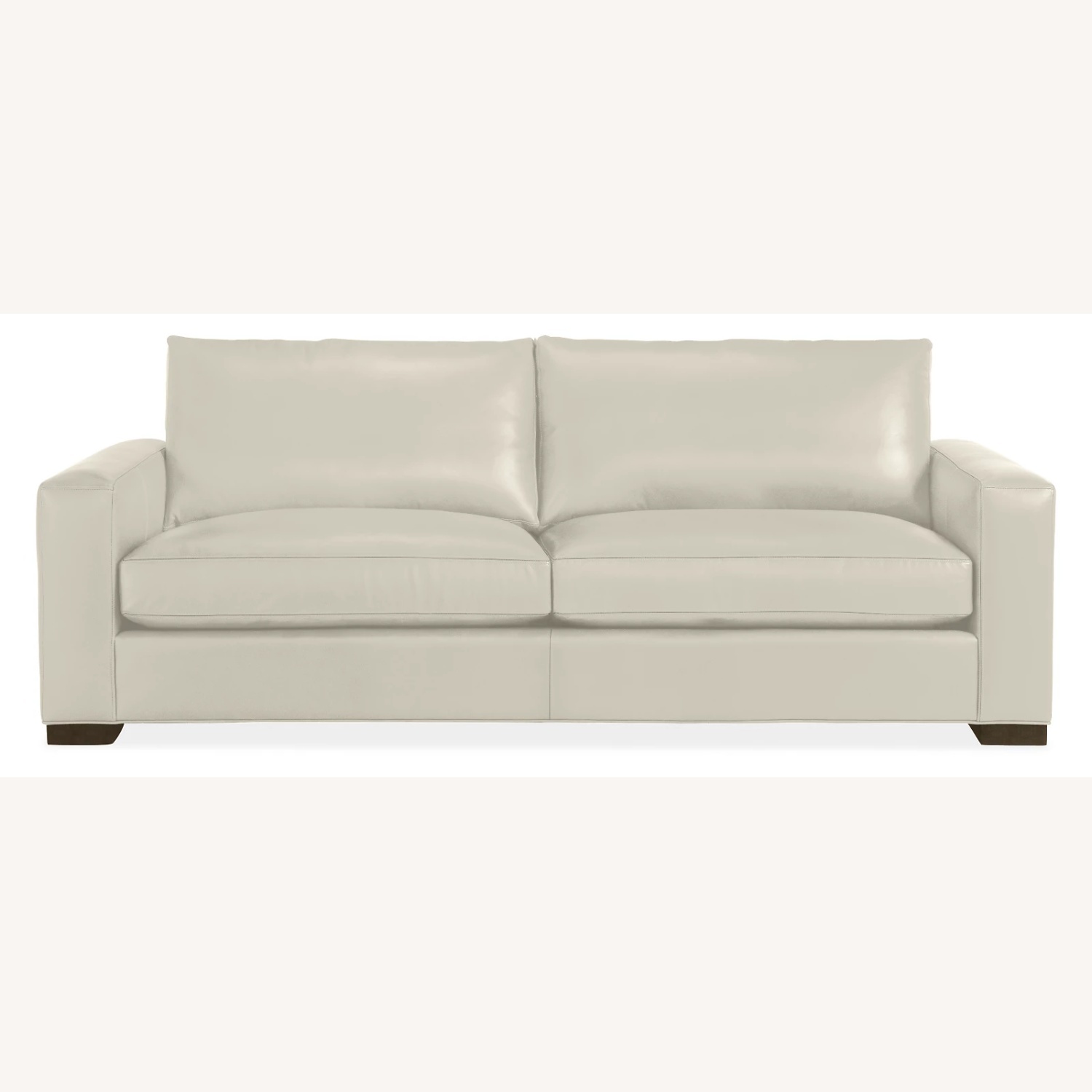Pair of Room & Board Metro Gray Leather Sofas - image-8