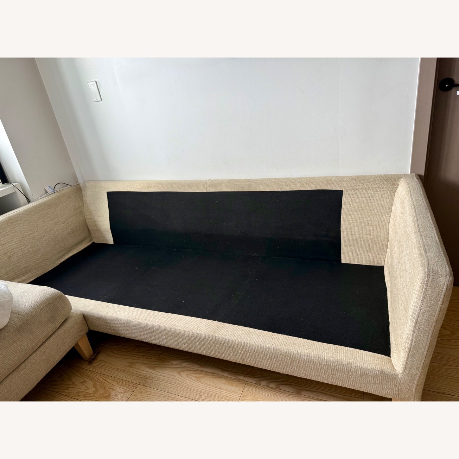 World Market Natural 3 Seater Sofa With Ottoman - image-4