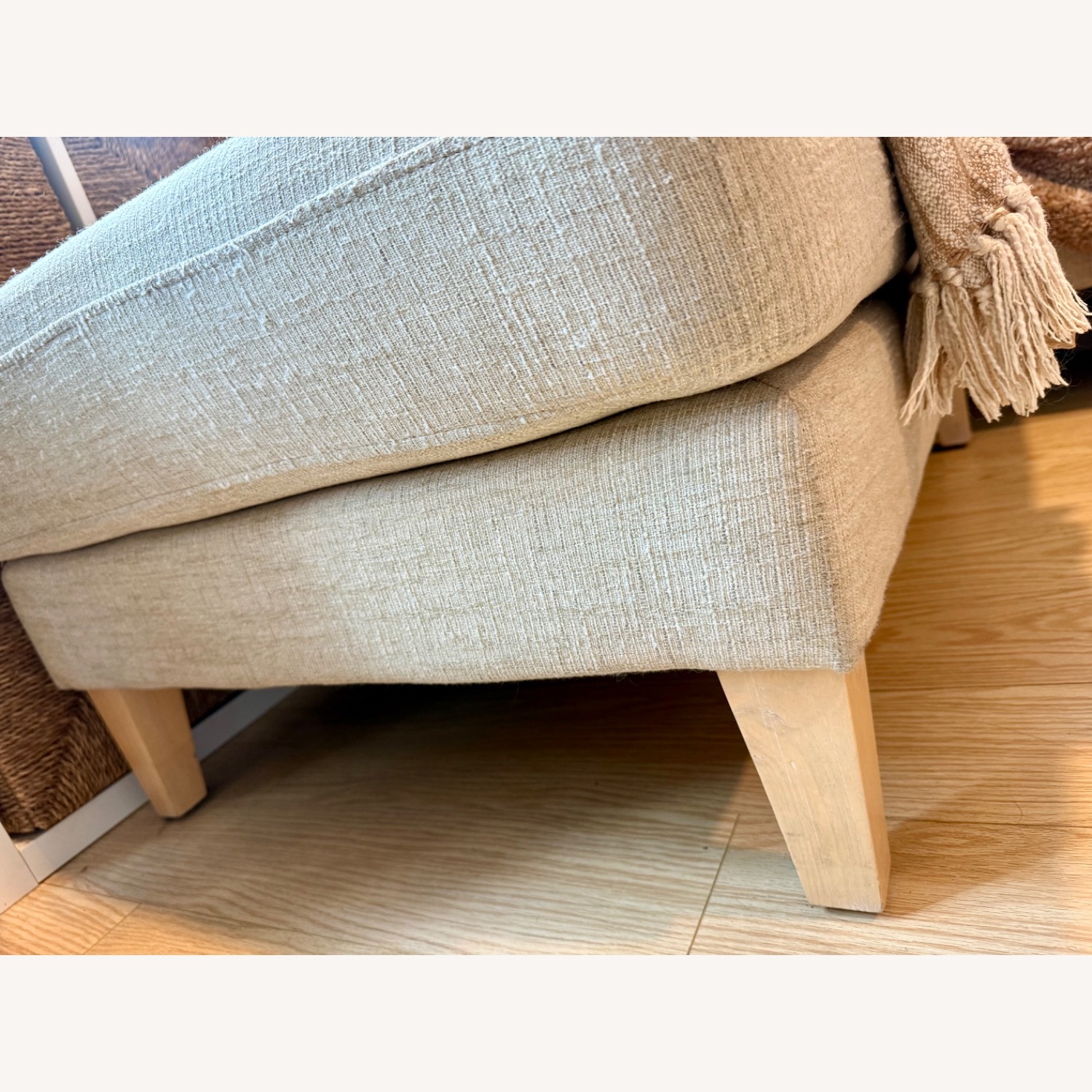 World Market Natural 3 Seater Sofa With Ottoman - image-3