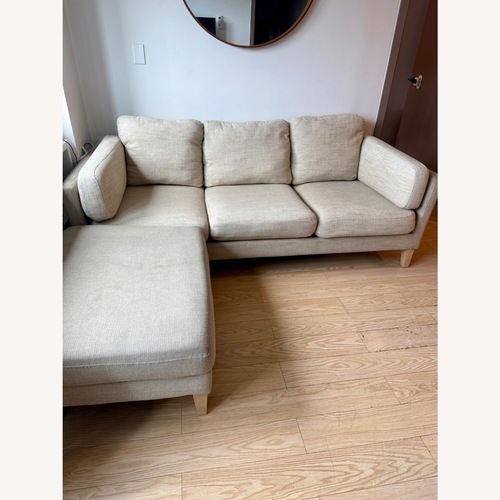 Used World Market Natural 3 Seater Sofa With Ottoman  for sale on AptDeco