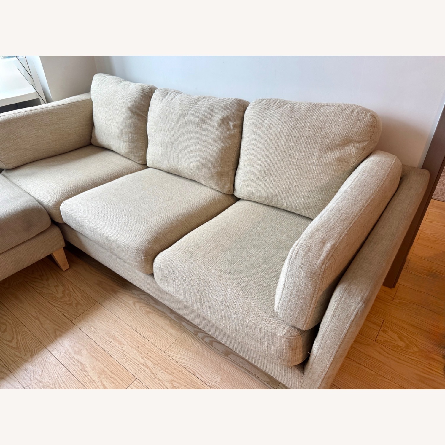 World Market Natural 3 Seater Sofa With Ottoman - image-2
