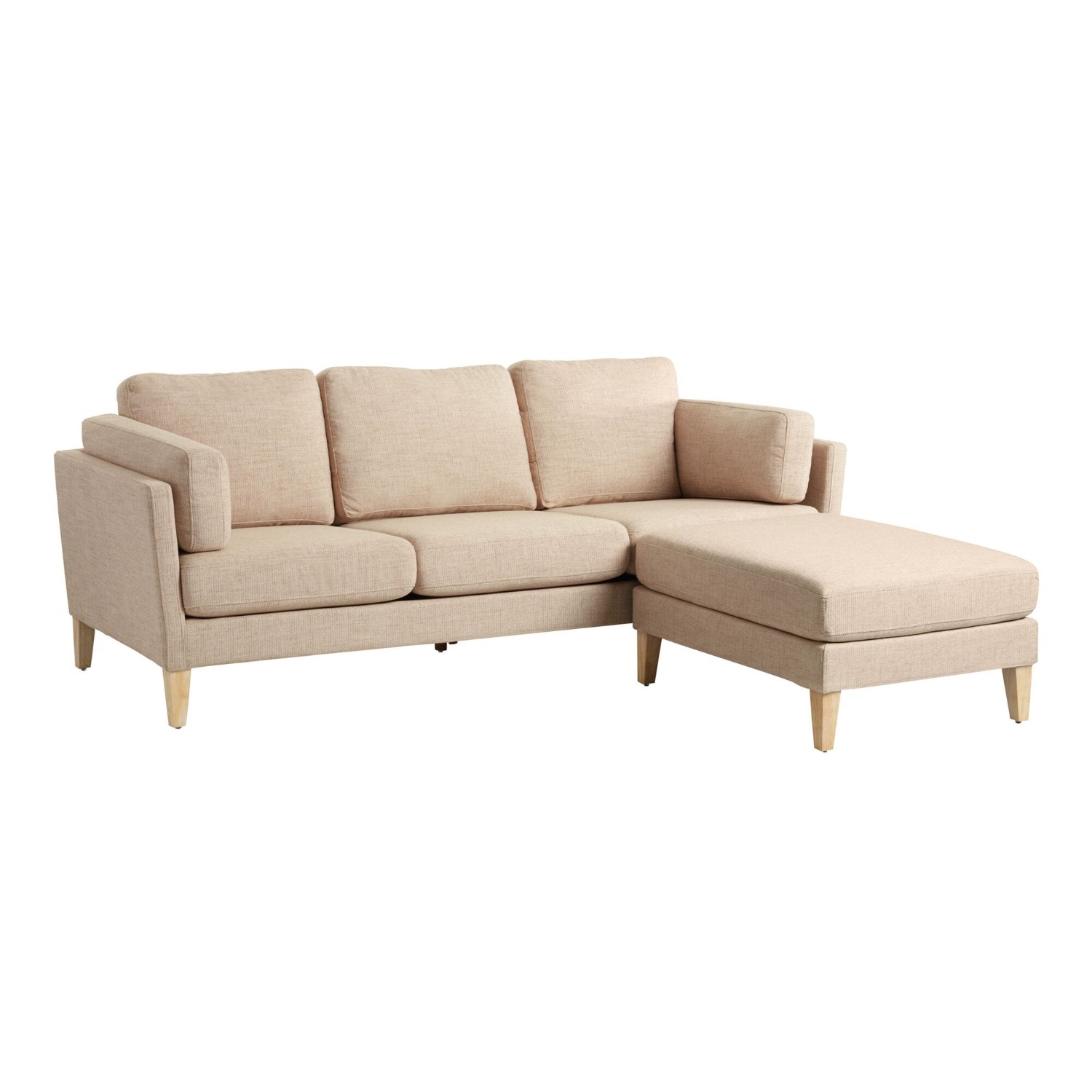 World Market Natural 3 Seater Sofa With Ottoman - image-5