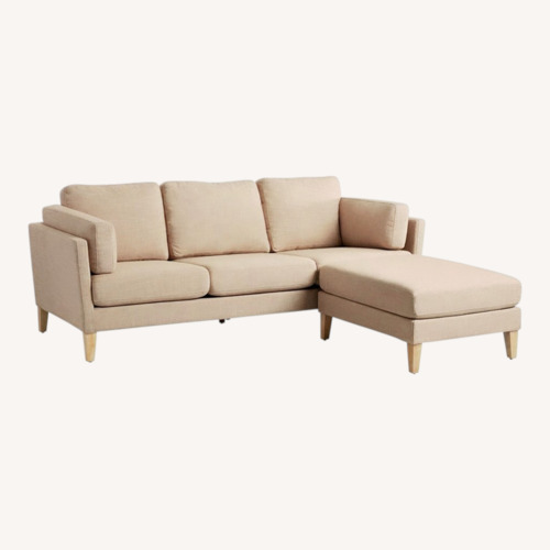 Used World Market Natural 3 Seater Sofa With Ottoman for sale on AptDeco