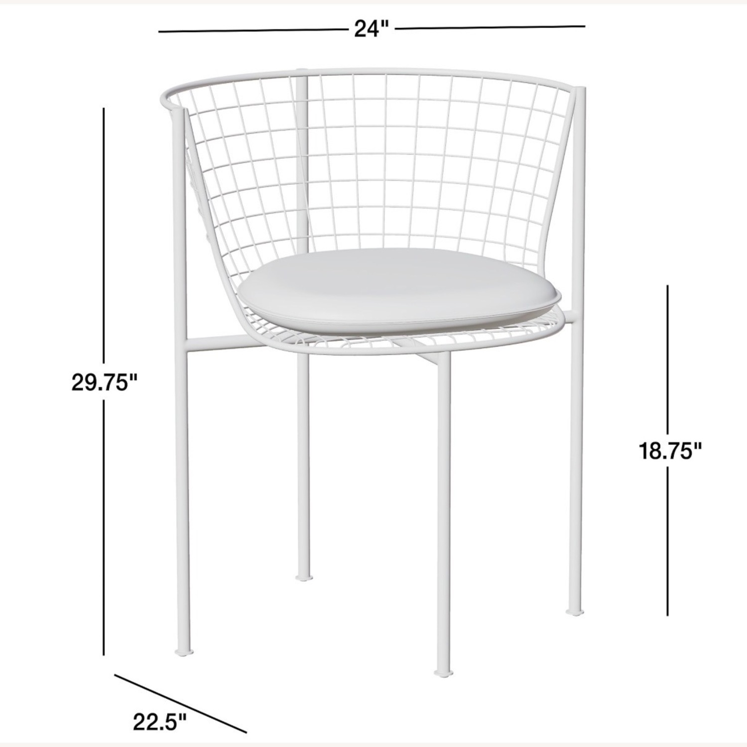 Crate & Barrel Cassano Metal Dining Chair with Leather Cushion - image-1