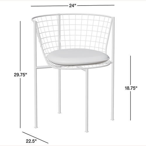 Used Crate & Barrel Cassano Metal Dining Chair with Leather Cushion for sale on AptDeco