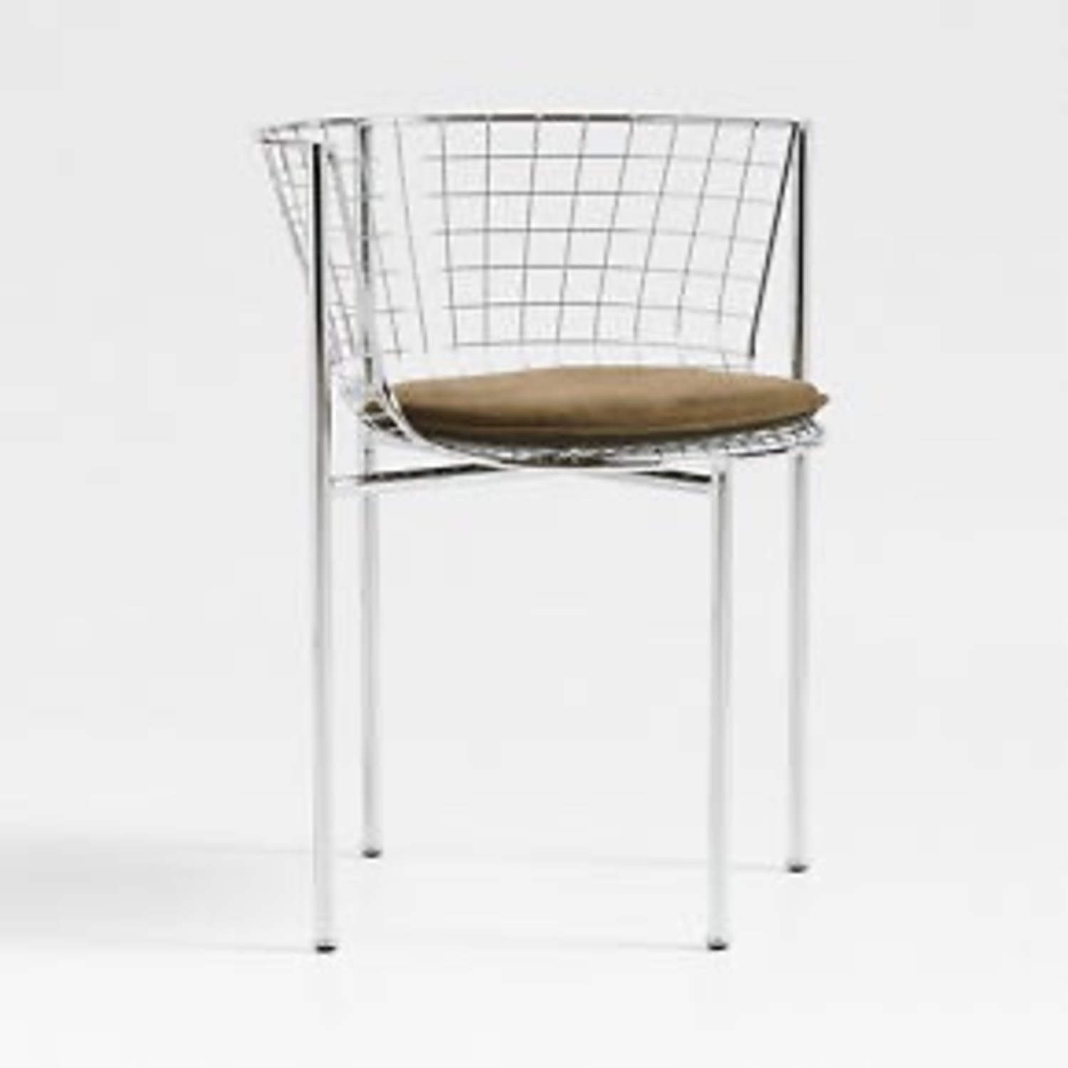 Crate & Barrel Cassano Metal Dining Chair with Leather Cushion - image-2