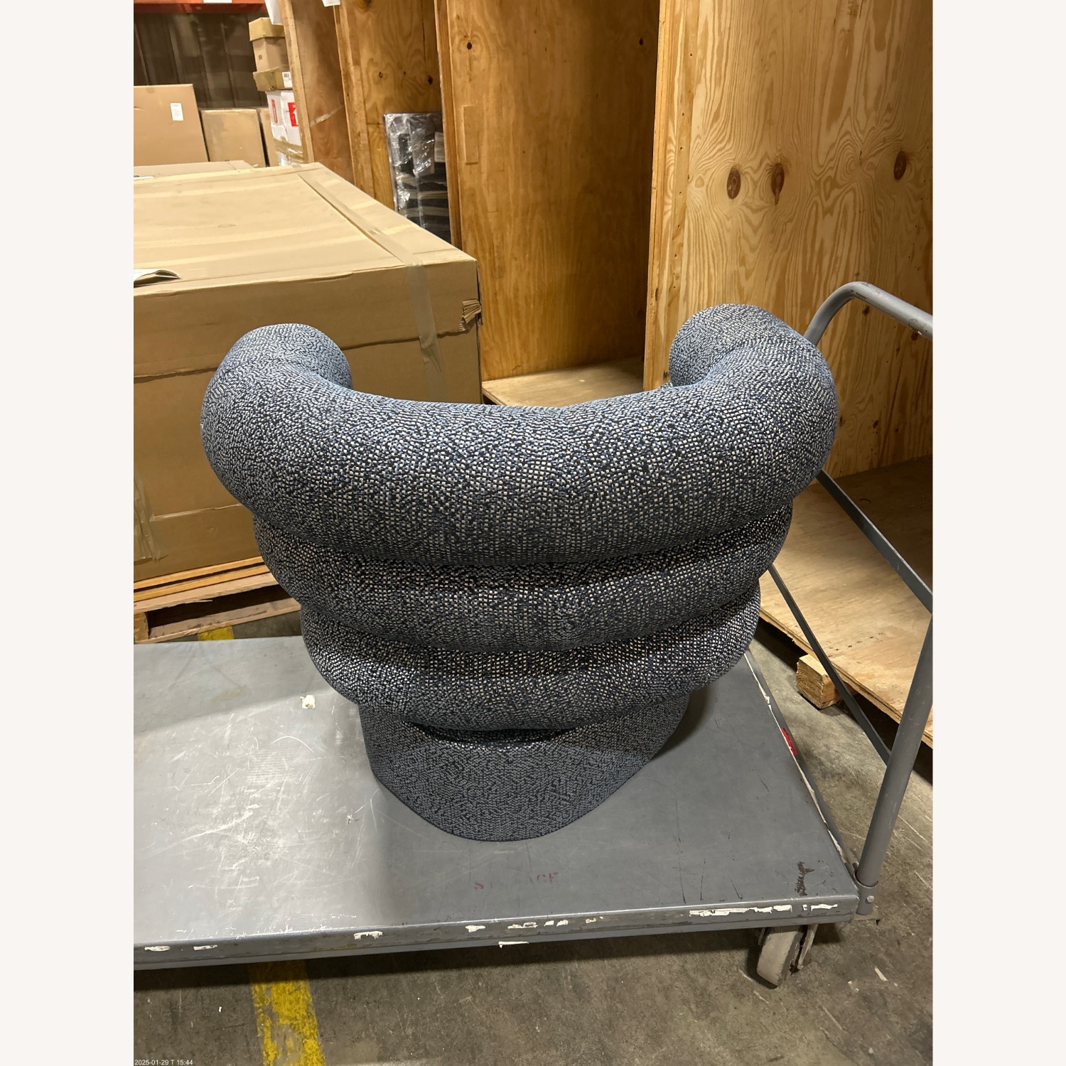 Custom Navy Blue Swivel Chairs - image-3
