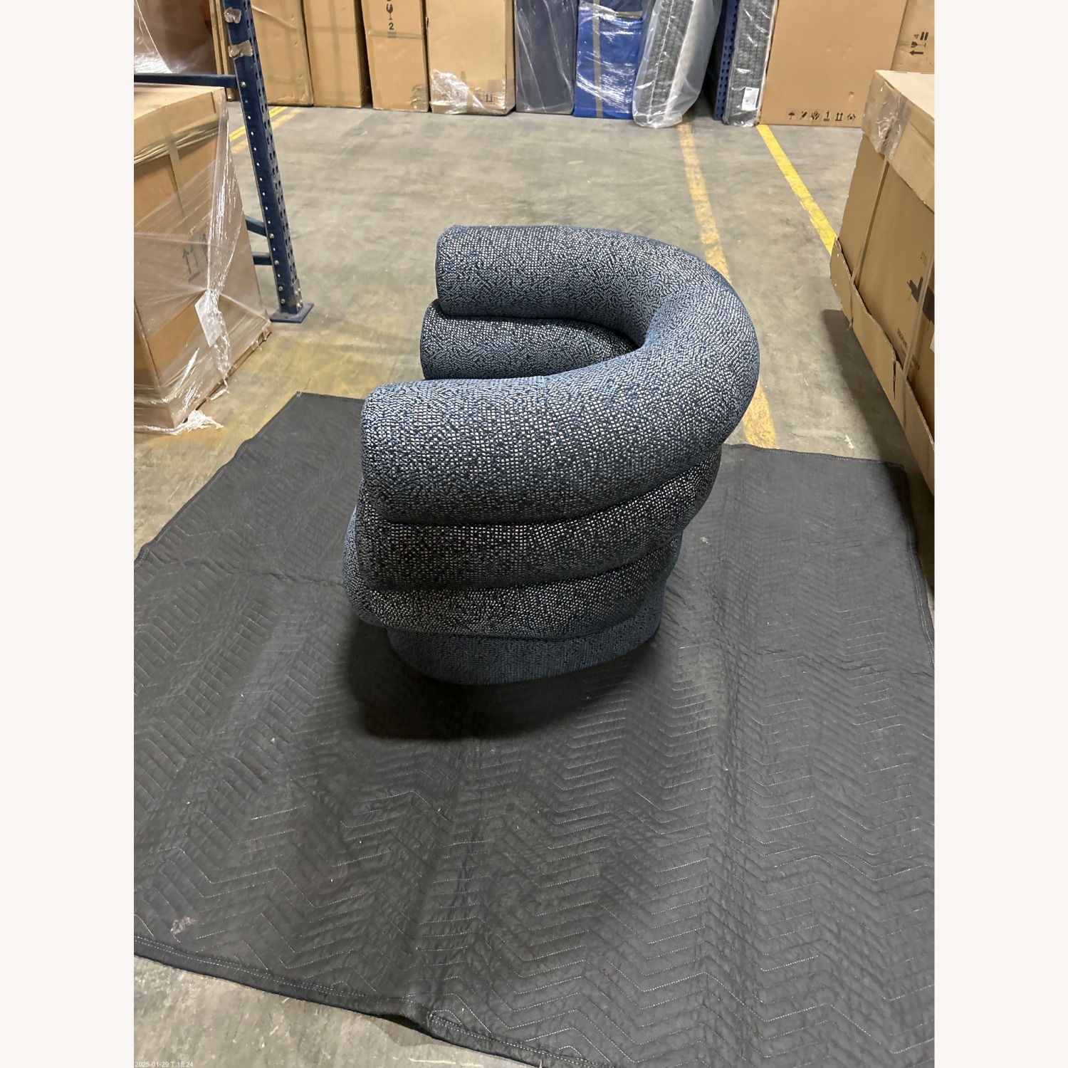 Custom Navy Blue Swivel Chairs - image-6