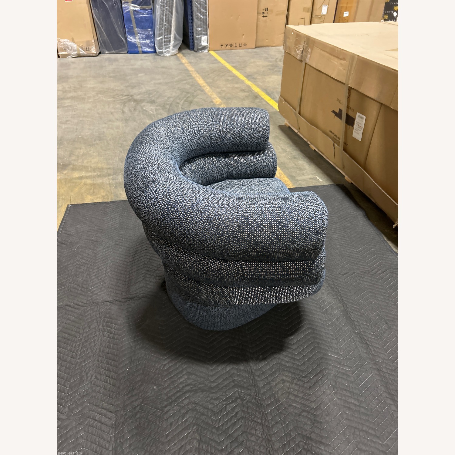 Custom Navy Blue Swivel Chairs - image-5