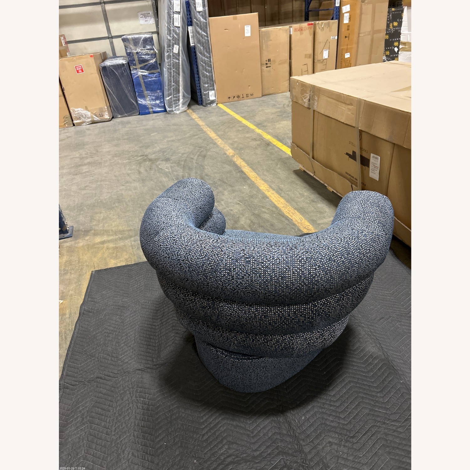 Custom Navy Blue Swivel Chairs - image-4