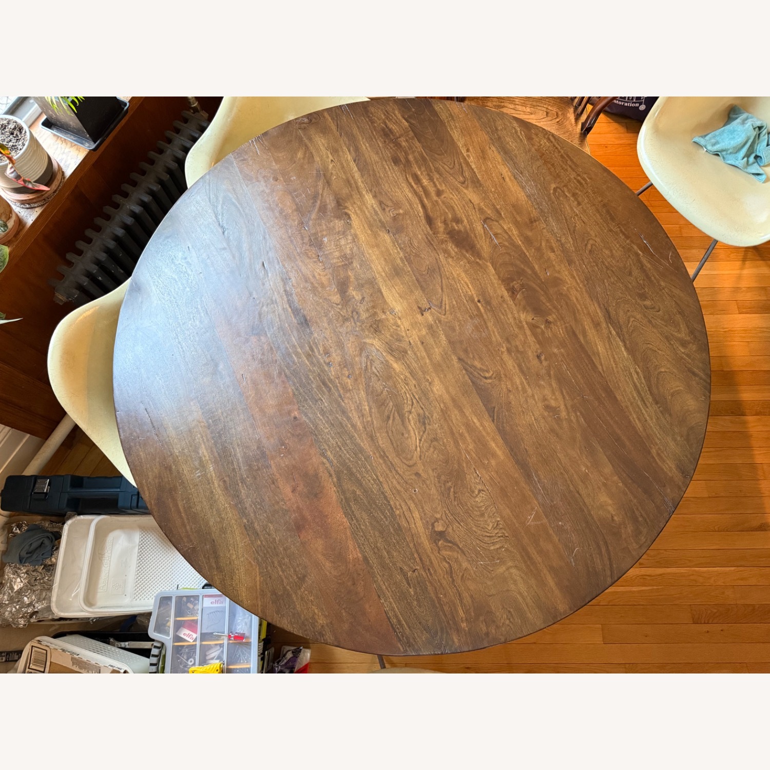 West Elm Reclaimed Wood Pedestal Dining Table (54") - image-2