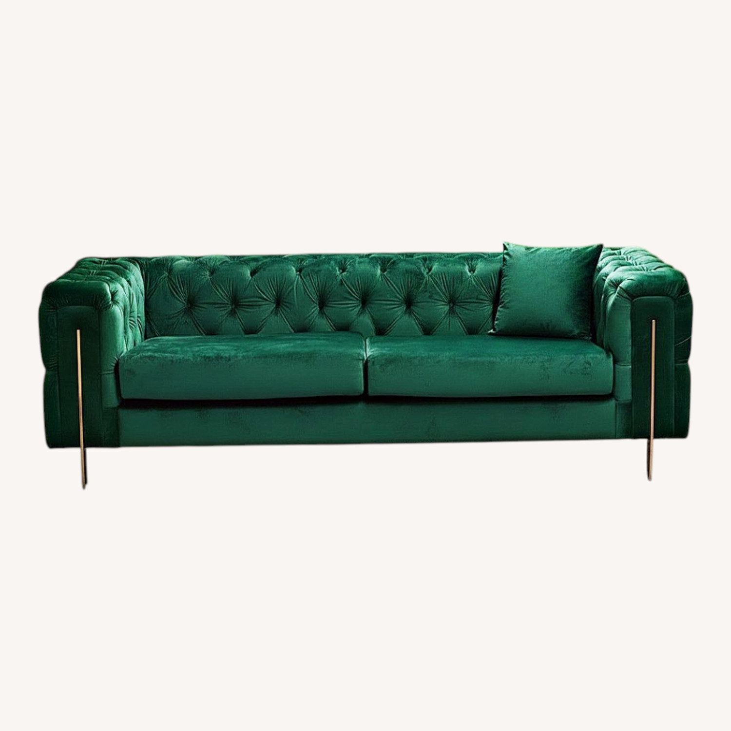 Green Velvet 3+ Seater Sofa - image-5