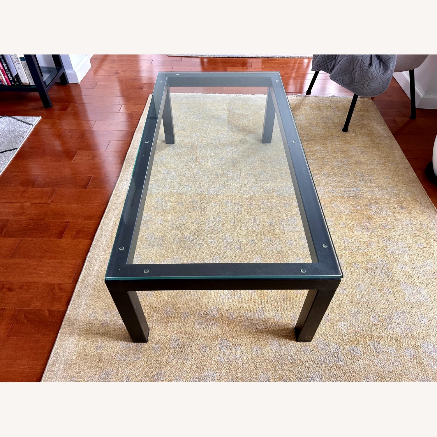 Room & Board Dark Metal, Glass Top Coffee Table - image-3