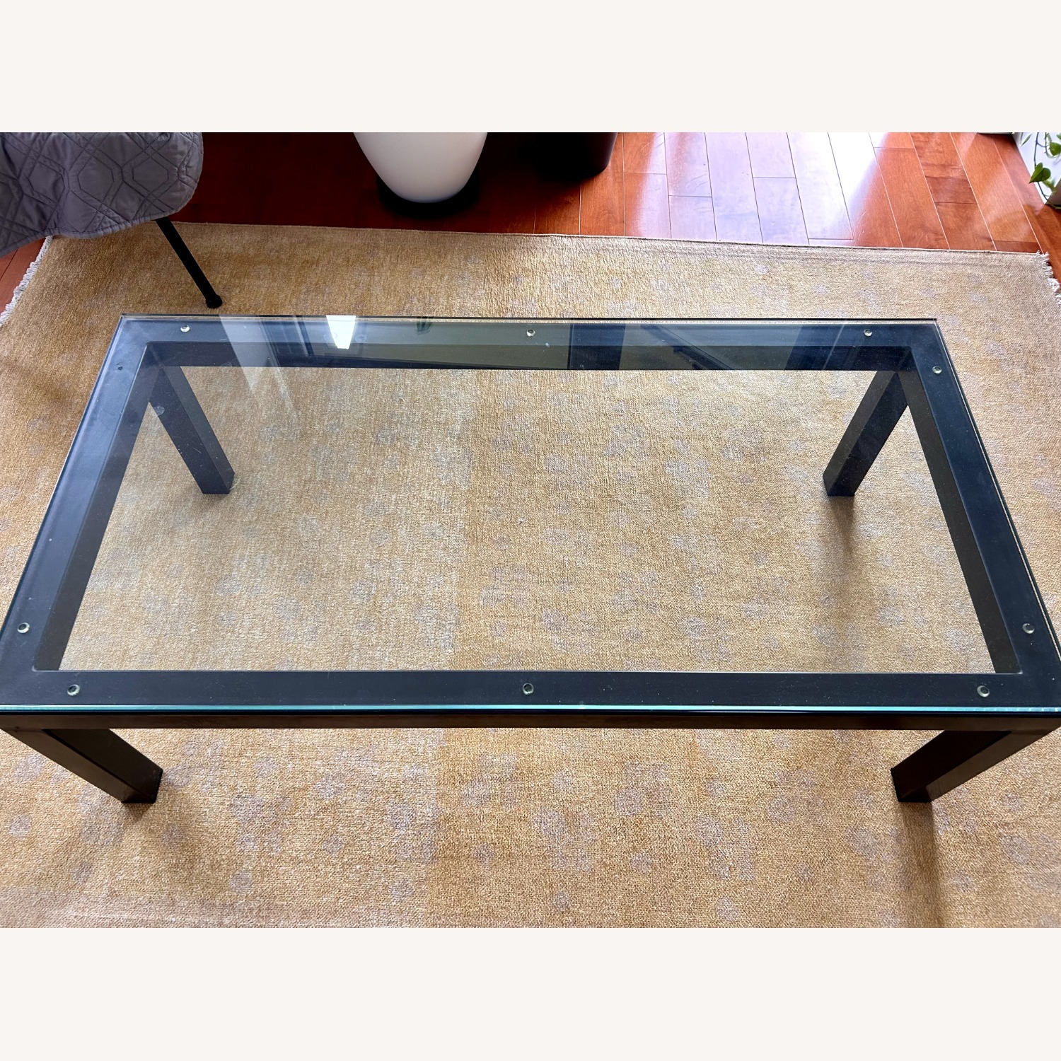 Room & Board Dark Metal, Glass Top Coffee Table - image-2