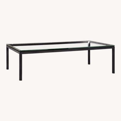 Used Room & Board Dark Metal, Glass Top Coffee Table for sale on AptDeco
