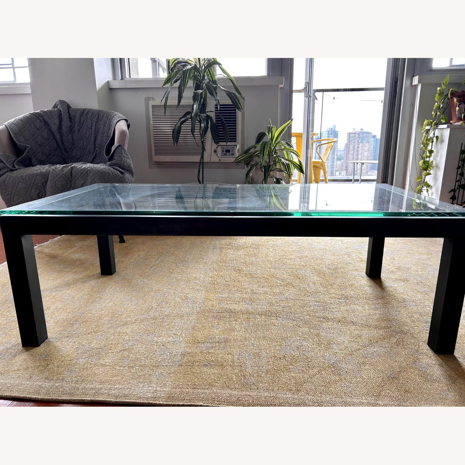 Room & Board Dark Metal, Glass Top Coffee Table - image-1