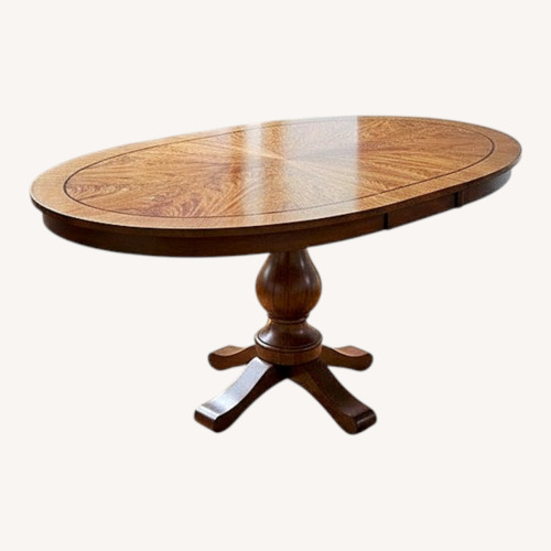 Used Vintage/Antique Burl Wood Oval Extendable Table for sale on AptDeco