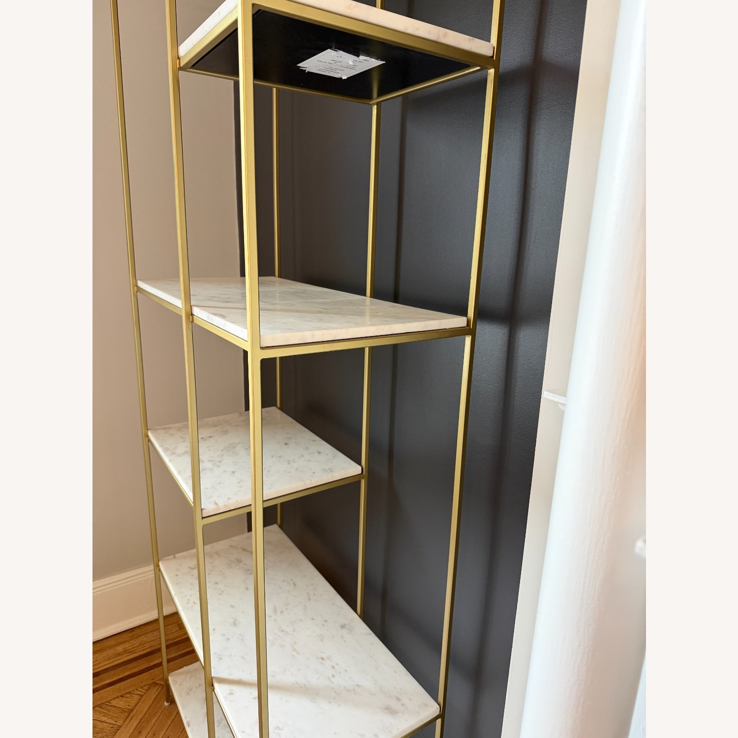 Estelle Brass and Marble Bookcase - image-2