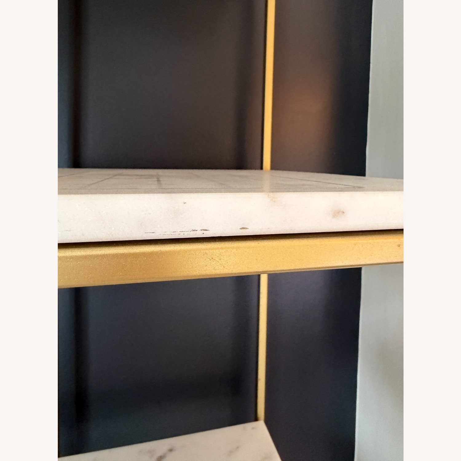 Estelle Brass and Marble Bookcase - image-3