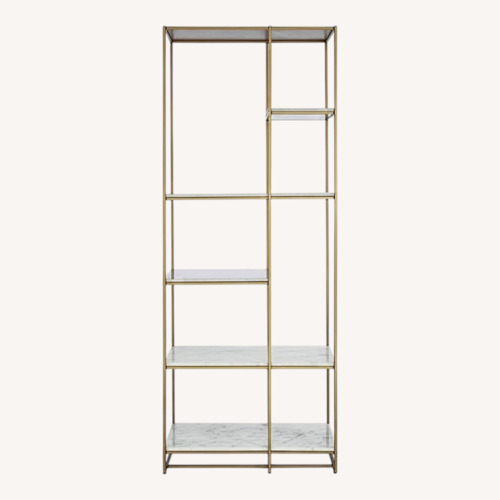 Used Estelle Brass and Marble Bookcase for sale on AptDeco