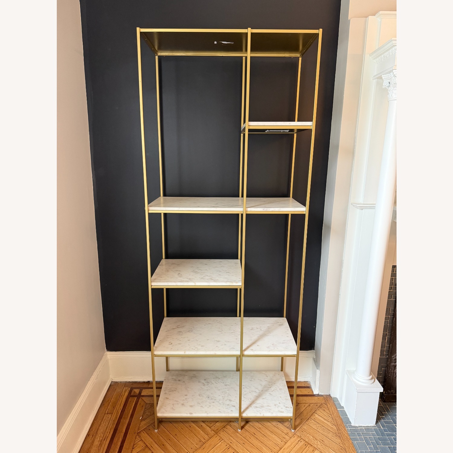 Estelle Brass and Marble Bookcase - image-1