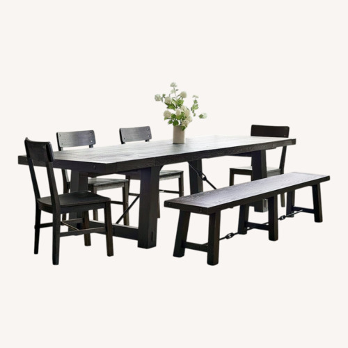 Used Pottery Barn Benchright Wood Dining Set for sale on AptDeco