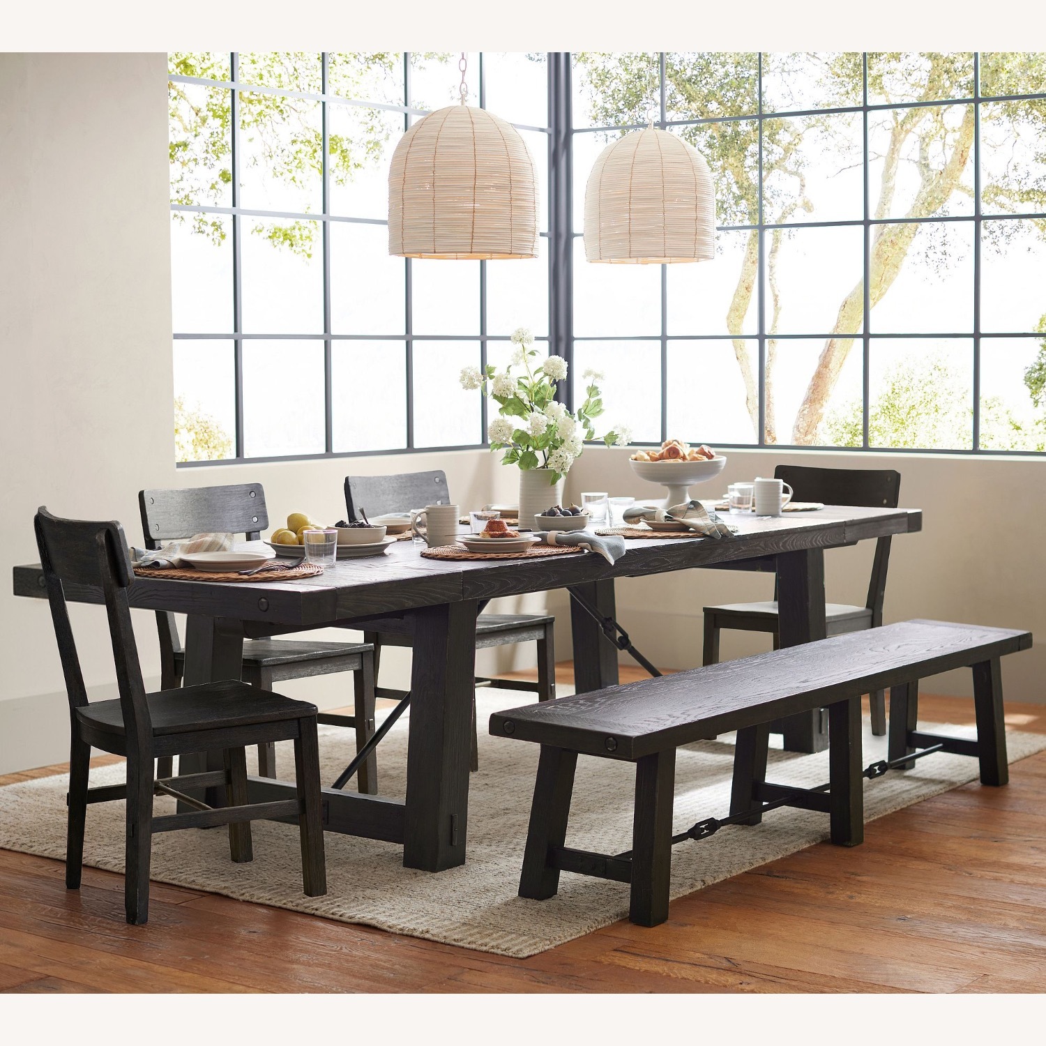 Pottery Barn Benchright Wood Dining Set - image-5