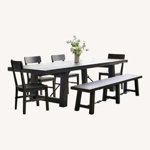 Used Pottery Barn Benchright Wood Dining Set for sale on AptDeco
