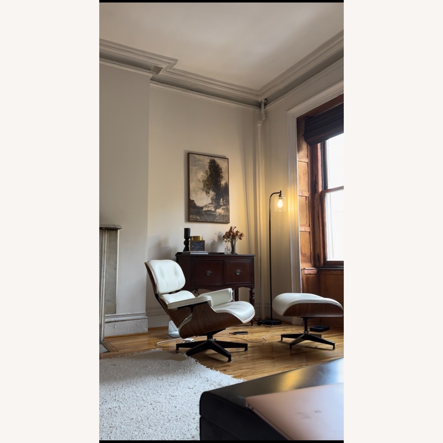 Herman Miller White Eames Lounge Chair and Ottoman - image-3
