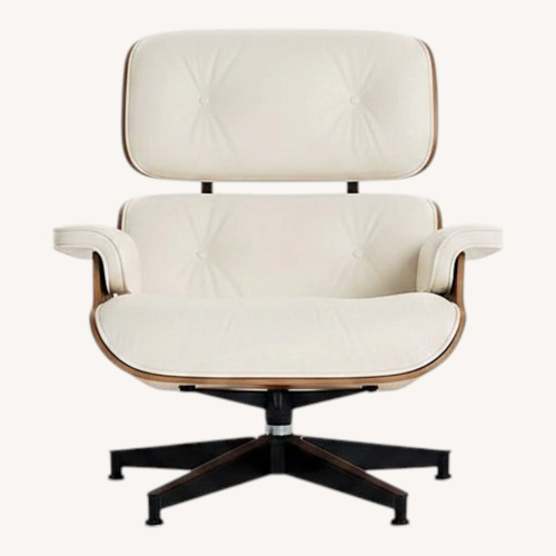 Used Herman Miller White Eames Lounge Chair and Ottoman for sale on AptDeco