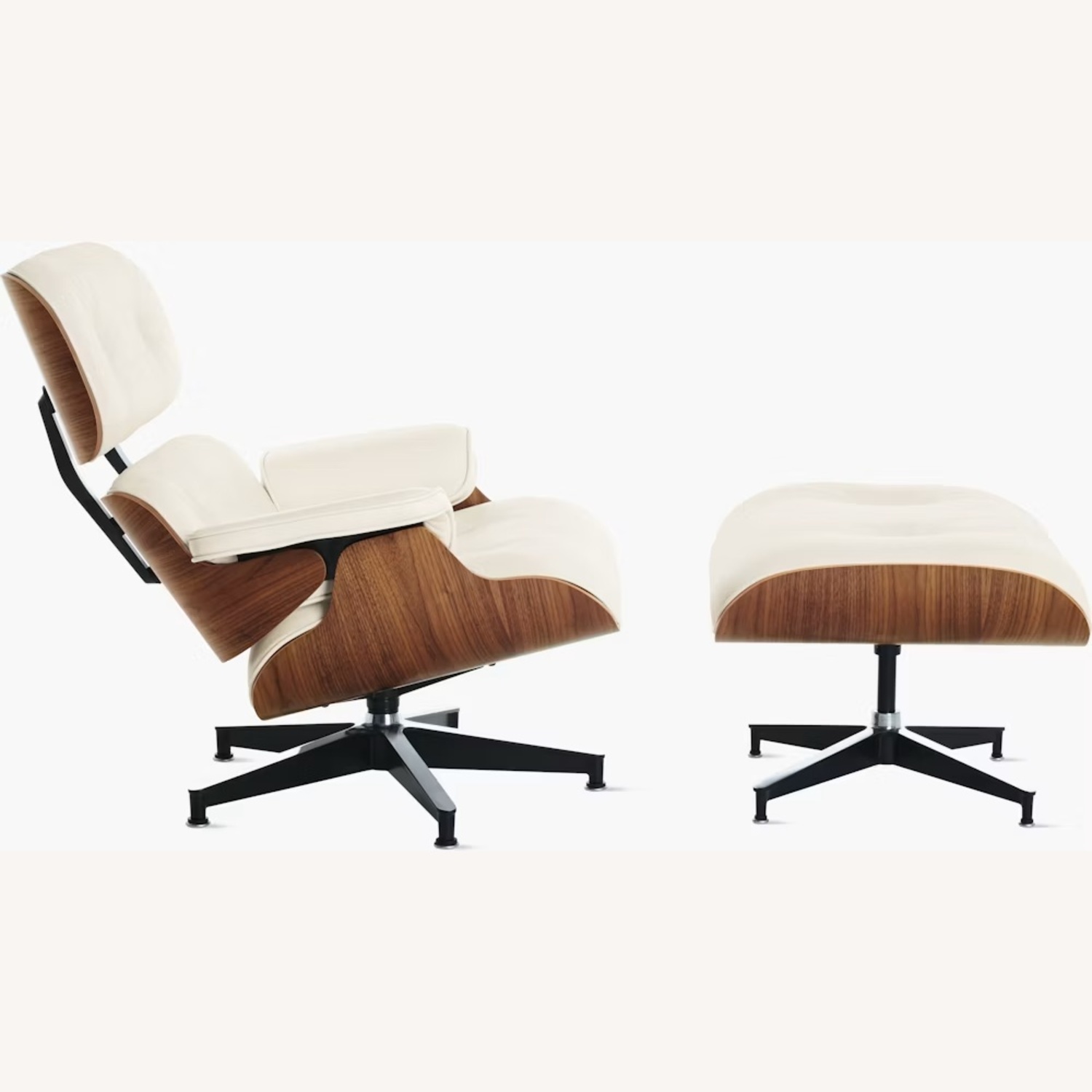 Herman Miller White Eames Lounge Chair and Ottoman - image-5