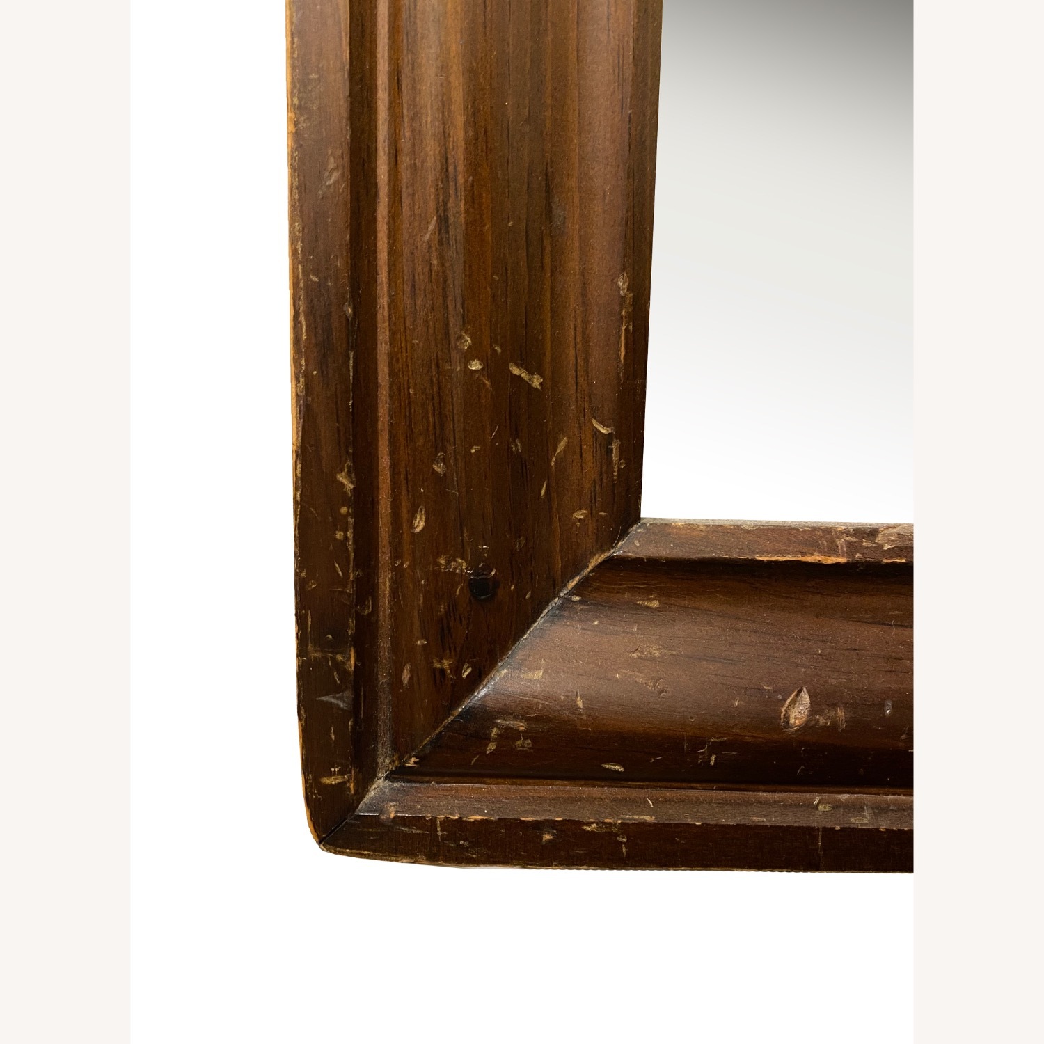 Vintage Dark Brown Wood Wall Mirror - image-4