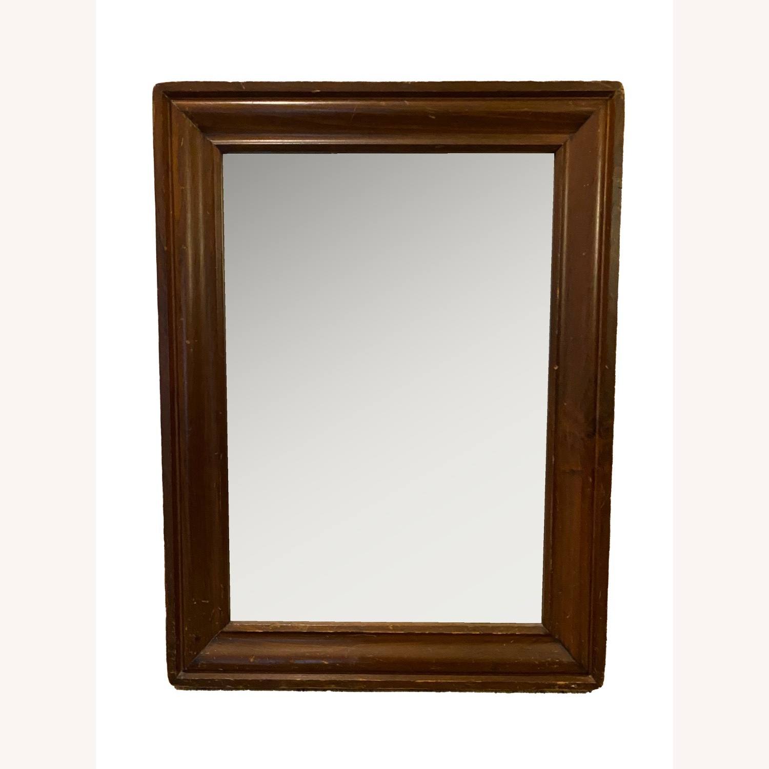 Vintage Dark Brown Wood Wall Mirror - image-1