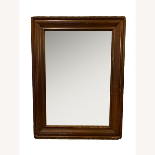 Used Vintage Dark Brown Wood Wall Mirror for sale on AptDeco