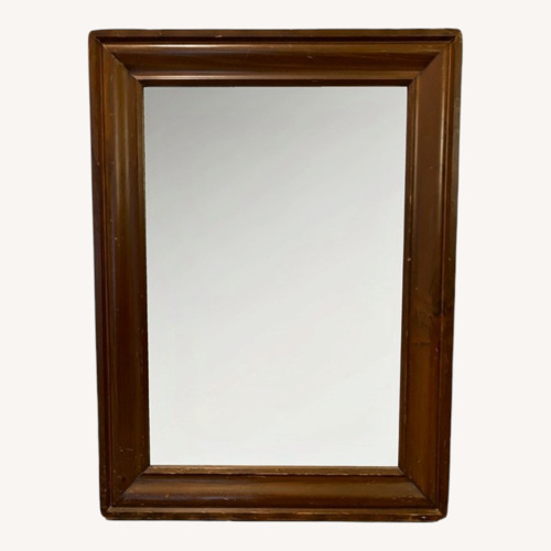 Used Vintage Dark Brown Wood Wall Mirror for sale on AptDeco
