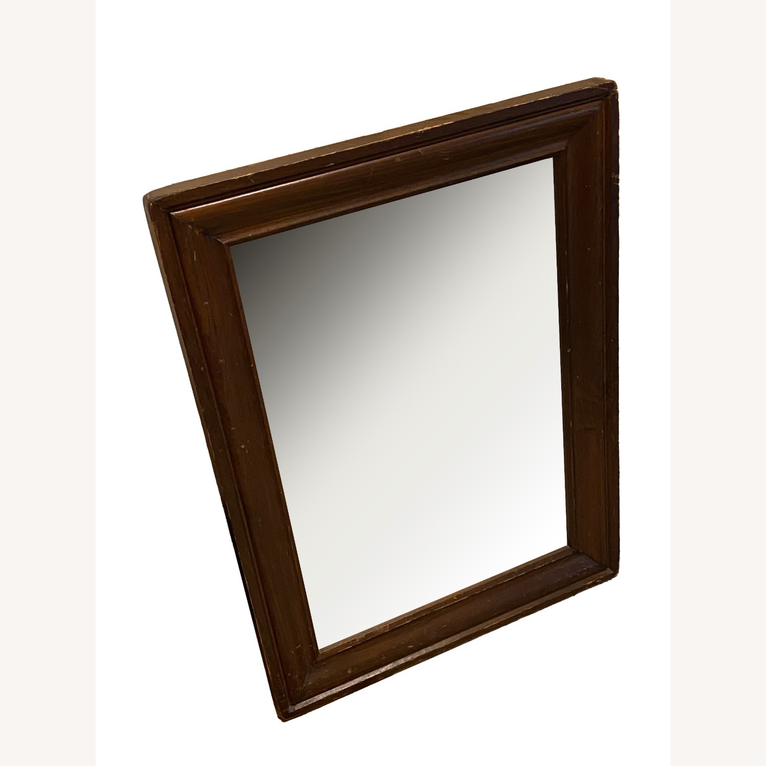 Vintage Dark Brown Wood Wall Mirror - image-3