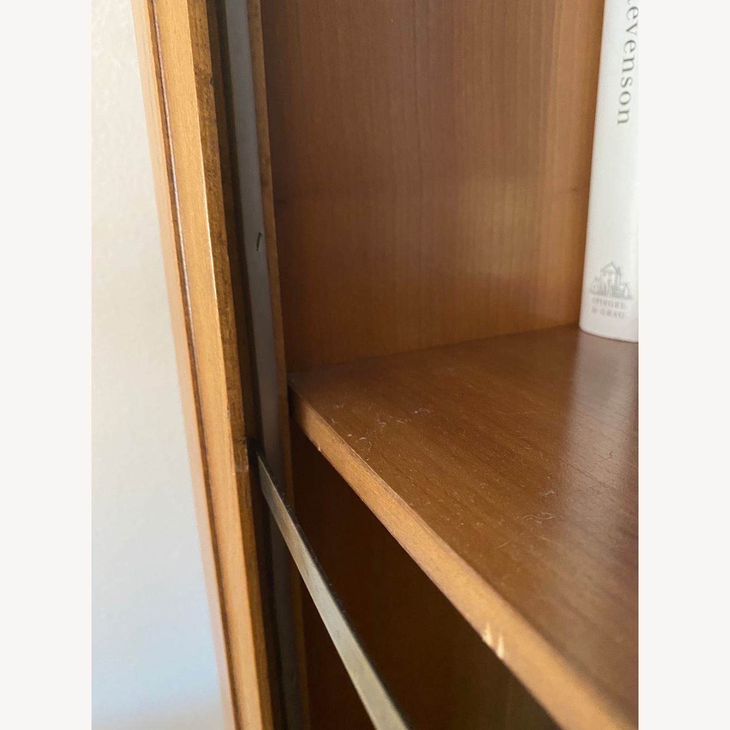 Golden Wood China Closet W Display Light - image-11