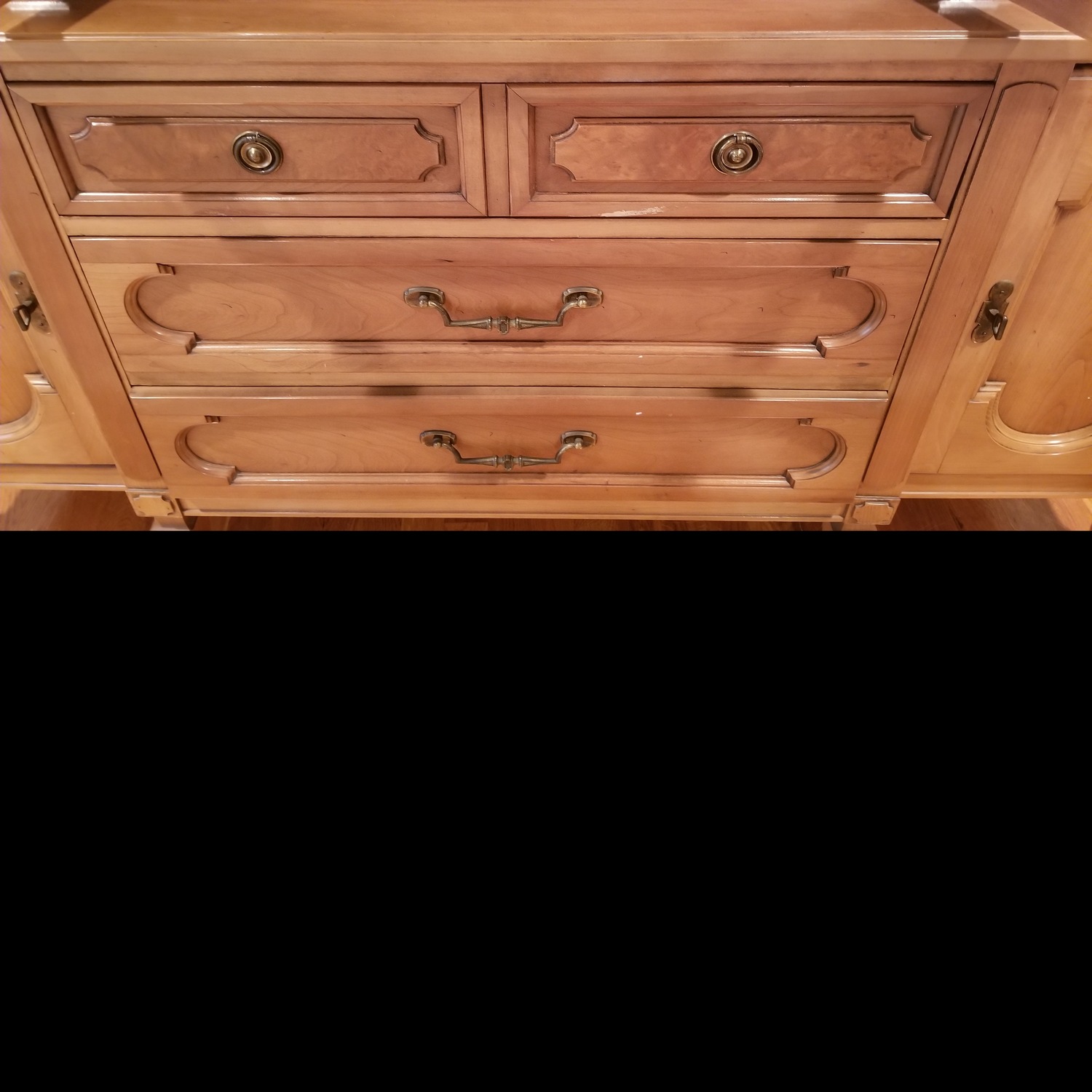 Golden Wood China Closet W Display Light - image-6