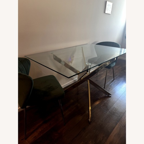 Used Transparent Glass Dining Table for sale on AptDeco