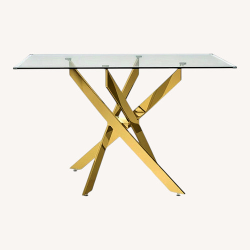 Used Transparent Glass Dining Table for sale on AptDeco