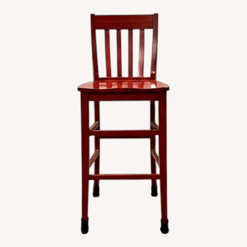 Used Pottery Barn Red Wood Stool for sale on AptDeco