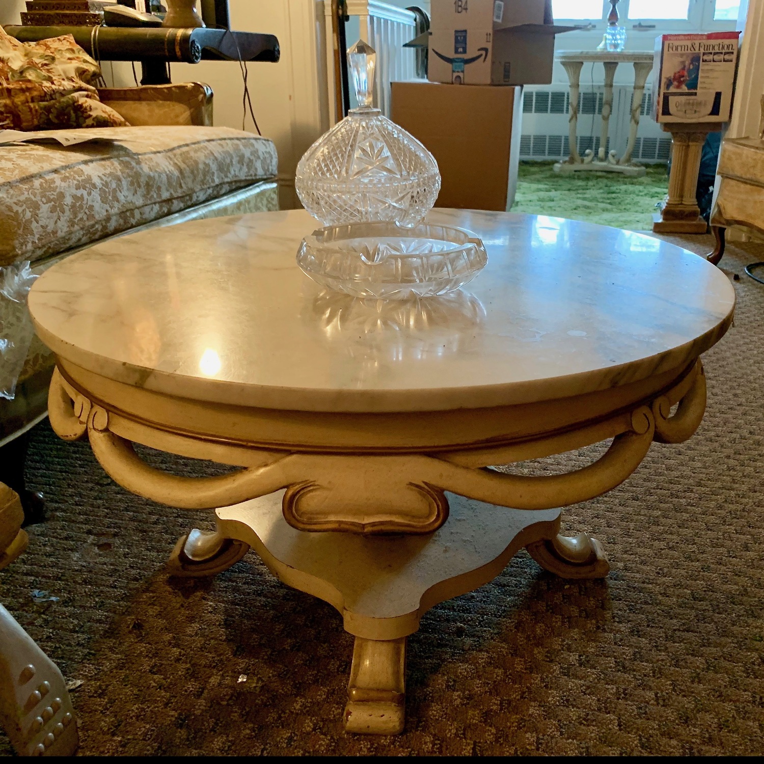 Vintage Marble Coffee Table - image-1