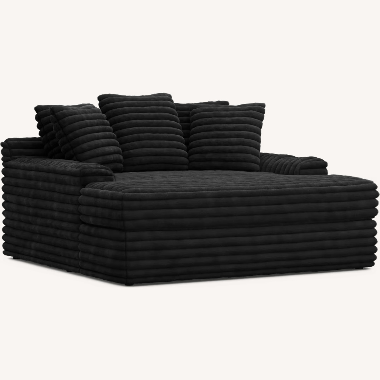 Ashley Furniture Black Velvet Chaise Lounge - image-4
