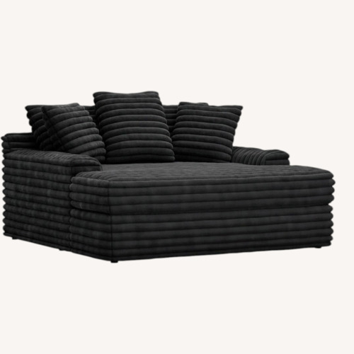 Used Ashley Furniture Black Velvet Chaise Lounge for sale on AptDeco