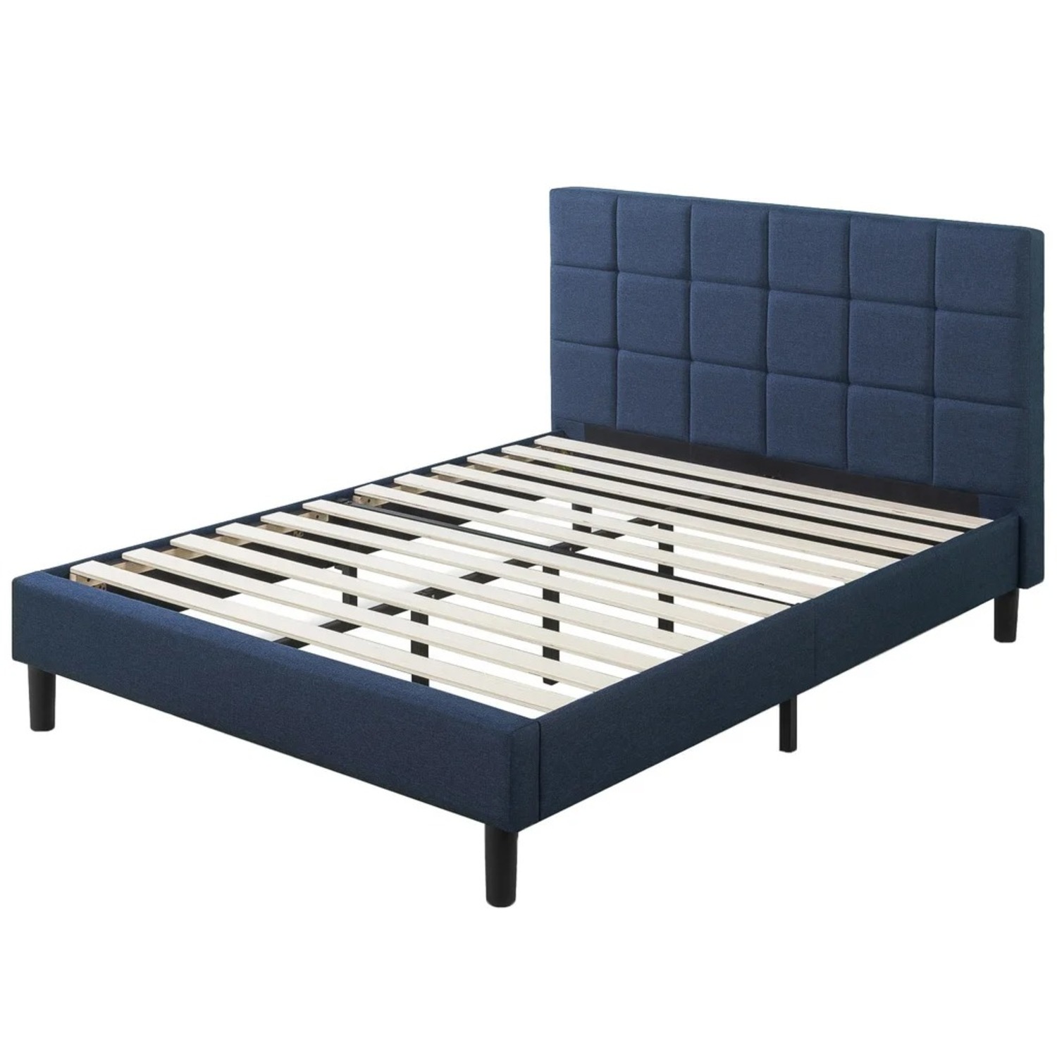 Dark Gray Fabric King Bed - image-5